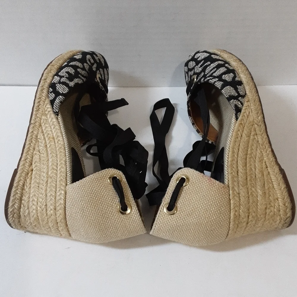 Santa Lolla women espadrille 6 animals printed metallic black boho vacation Y2K